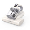A handheld vacuum cleaner by lubluelu, featuring a white body, a clear transparent dust container, and a silver metallic trim, shown on a clean white background.