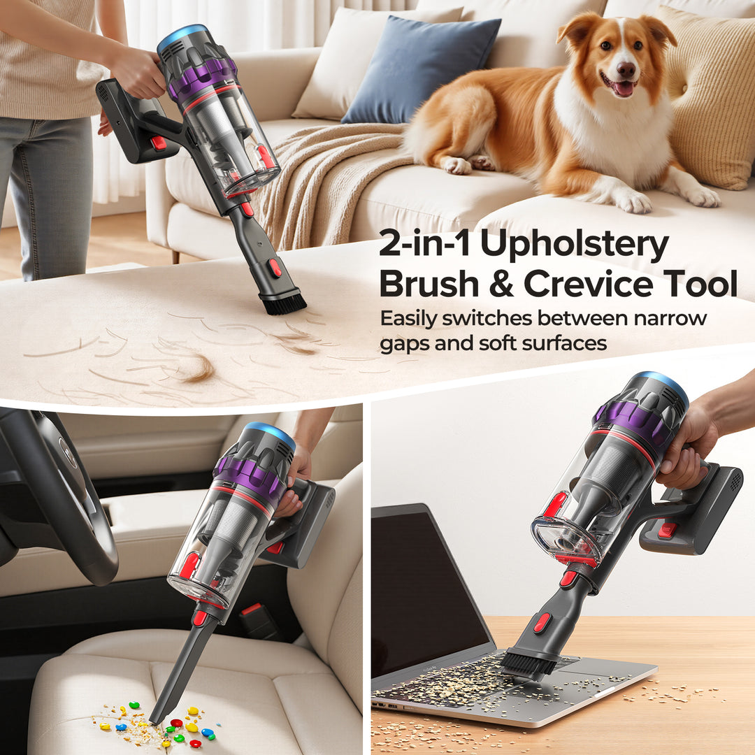 2-in-1 Upholstery Brush & Crevice Tool
Easily switches between narrow gaps and soft surfaces¡£